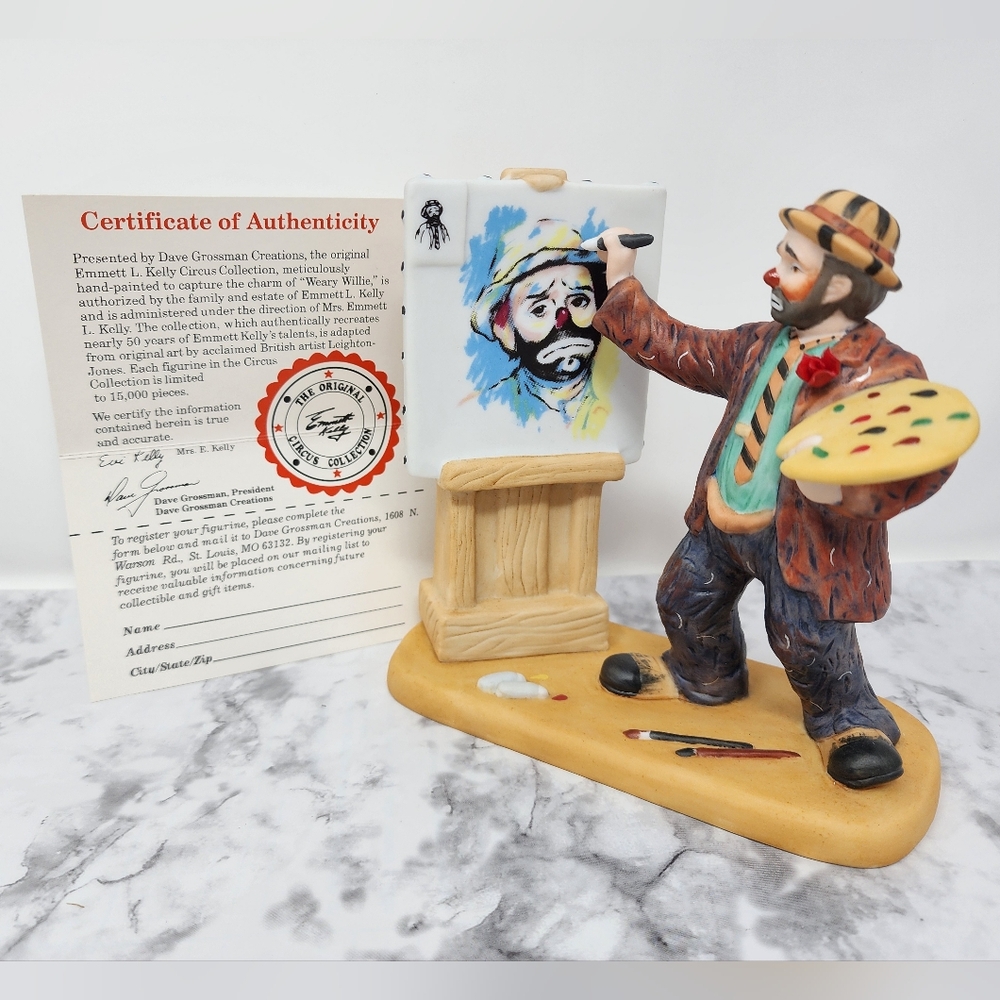 Vintage Emmet Kelly Self Portrait Circus Collection Figurine